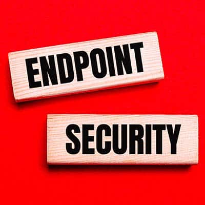 IT company sign that says "endpoint security"