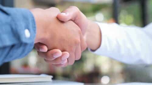 close up of business handshake